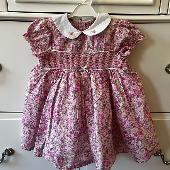 Little Me feat Liberty of London Floral Pink Baby Dress with Peter